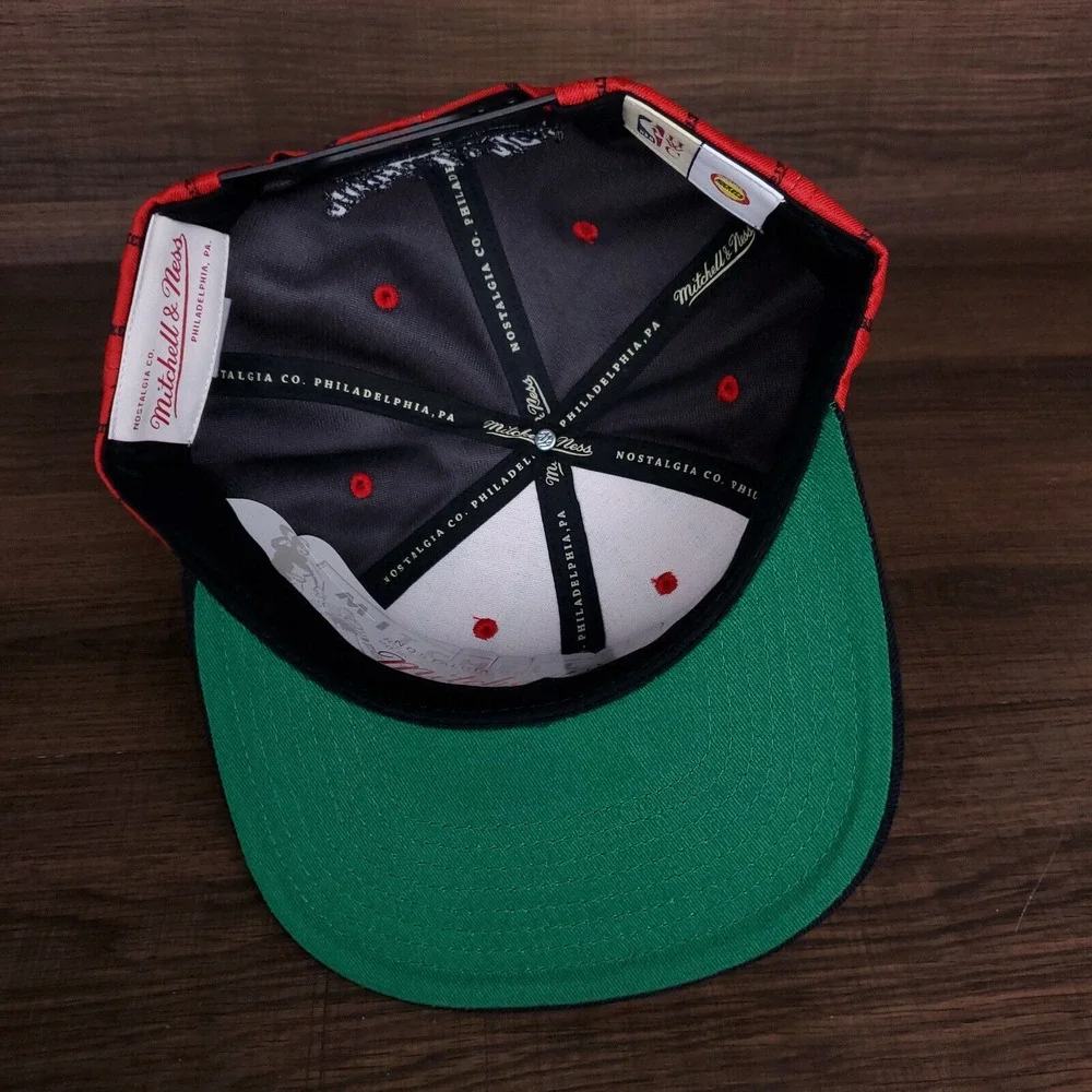 Houston Rockets Mitchell & Ness NBA Snapback Hat Cap 3D Logo Red Black‎ NWT